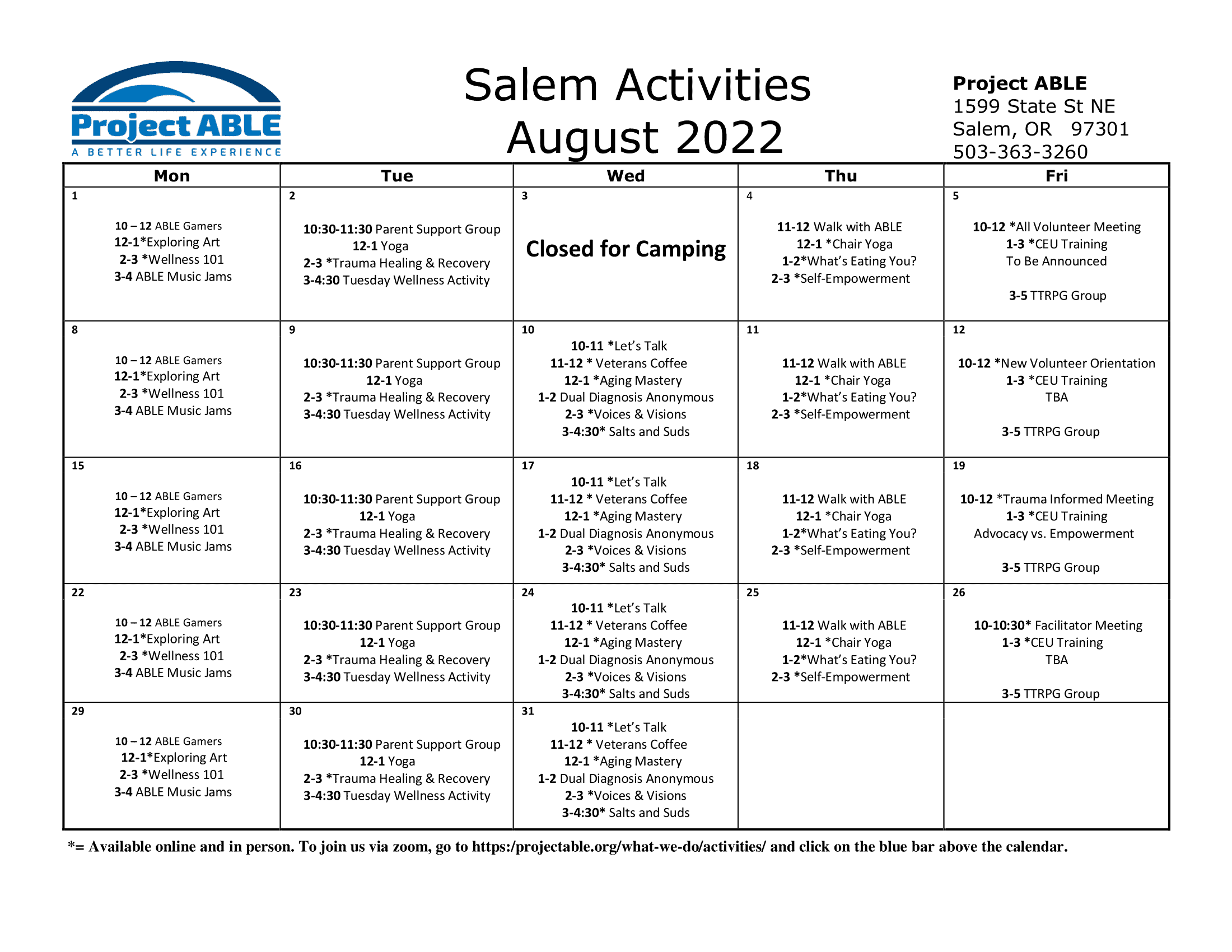 Salem August 2022 Cal-1
