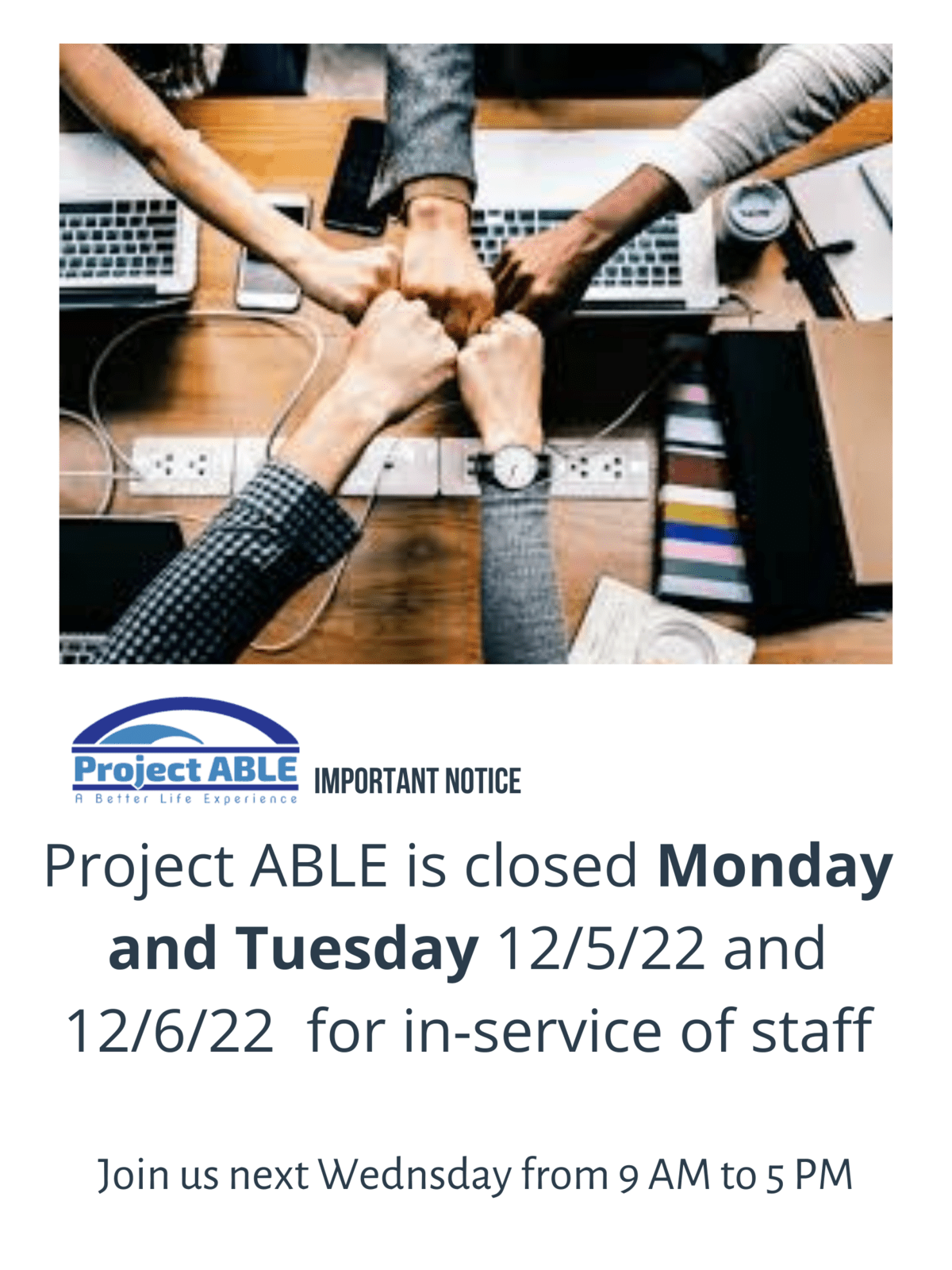 ABLE Staff In-Service Closed 2022